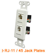 Pro-Wire RJ-11 / RJ-45 Jack Plates - Thumbnail